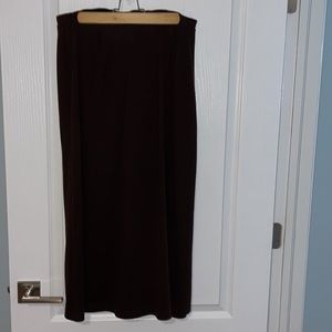 Chocolate brown size 1X 35” long skirt Elastic waist